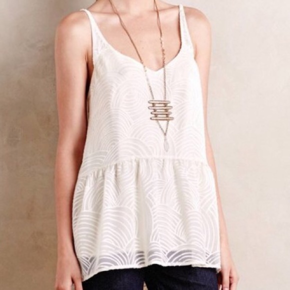 Anthropologie Tops - Anthro HD In Paris Mirage tank in ivory